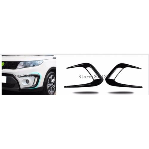 2PCS Car Styling ABS plastics front fog light Decorative sticker cover case Sticker For suzuki vitara 2016 2017 2018 2019