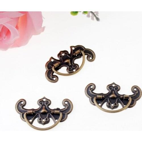Free Shipping 10Pcs Antique Bronze Jewelry Gift Box Wood Case Decorative Drawer handle 44x27mm F1274