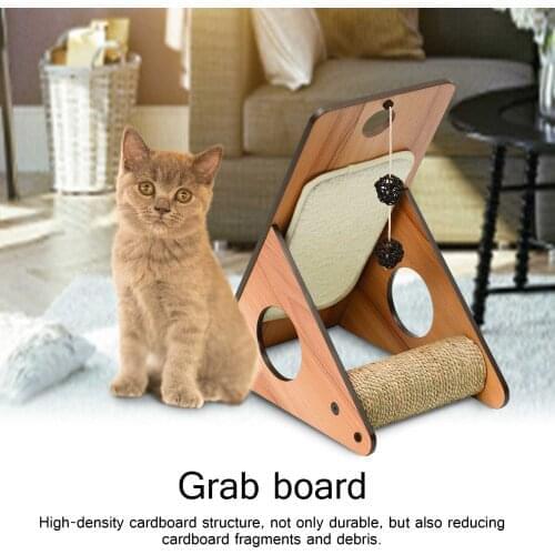 New Wood Cat Scratcher Solid Cat Scratch Toy Board Claw Grinder Corrugated Cardboard Nest Vertical Sofa Protector for Cat Kitten