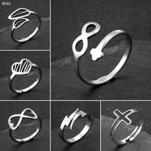 Personalized Infinity Ring Stainless Steel Wedding Jewelry Love Heart Forever Infinite Cross Ring for Women Fashion Gifts 2021