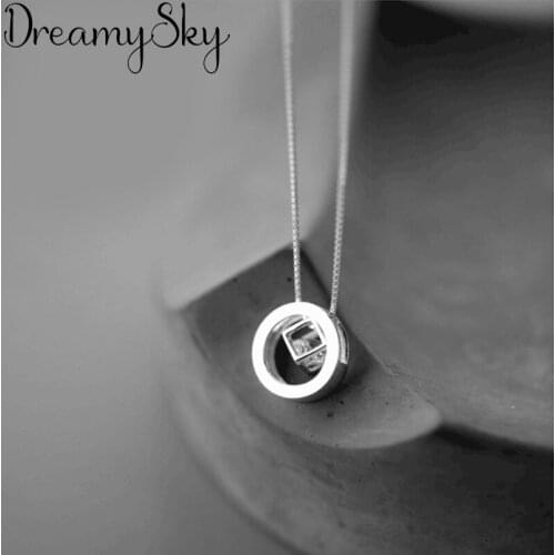 Korean New Charm Zircon Circle Necklaces Pendants For Women Statement Jewelry Choker Necklaces Bijoux Kolye