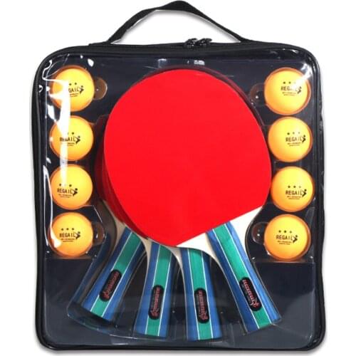 Table Tennis Ball and Bat Set Quality Ping Pong Paddles Table Tennis Rackets with 8pcs Three star Balls Ping Pong Racket Set