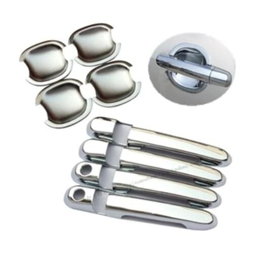New Chrome Car Door Handle Cover + Cup Bowl Trim For Hyundai Accent 2007 2008 2009 2010 2011