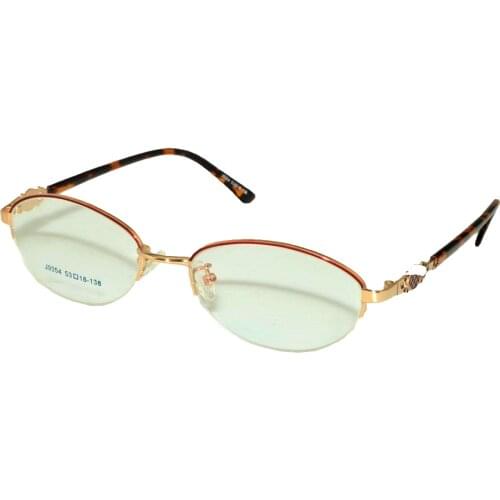 2021 New Reading Glasses Ladies Alloy Halfrim Frame Metal Spectacle Frame Ultra Light Fashion Women+1 +1.5 +2 +2.5+3 +3.5 +4