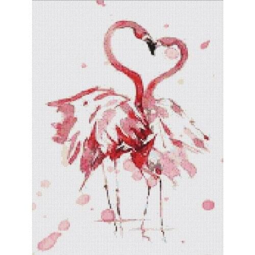 2020 New Arrival Embroidery Flamingo Lovers Cross Stitch Ideas with 14CT Aida Counted Canvas & Free Shipping for Home Decor