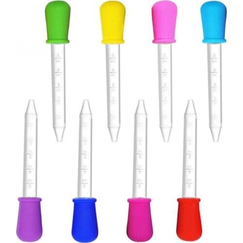 6/8 Pcs Baby Dropper Medicine Feeder Child Medicine Device Silicone Pipette Liquid Food Dropper Infant Utensils 5ML