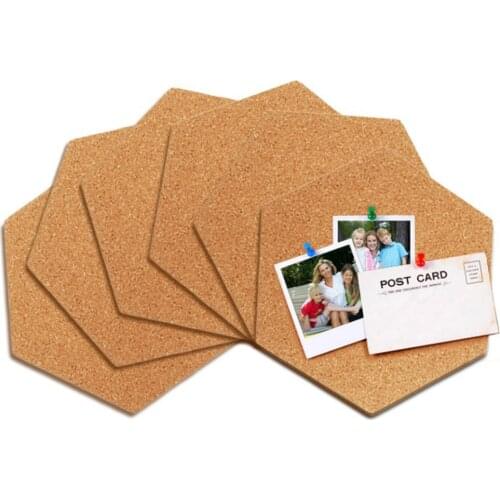 Cork Hexagon Board Decorative Strong Self-adhesive Bulletin Message Board Photo Wall Sticker Home Office Decor School Supplies