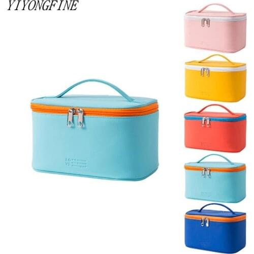 PU Leather Tote Cosmetic Bag Women Large Capacity Makeup Bag Waterproof Beauty Organizer Ladies Toiletries Make Up Case Neceser