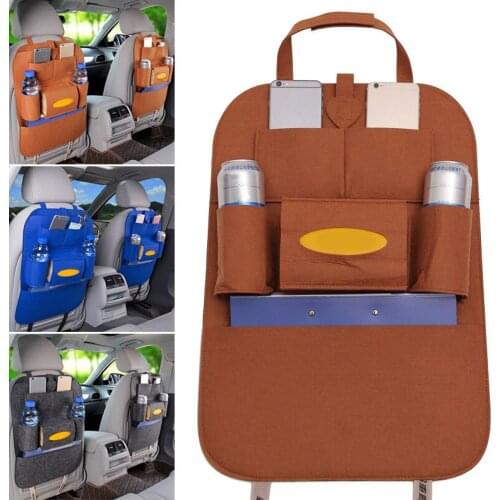 Spot Car Seat Storage Bag Auto Multi-Pocket Felt Covers Organizer Storage Holder Seat Back Organizers 40cm*56cm M8617
