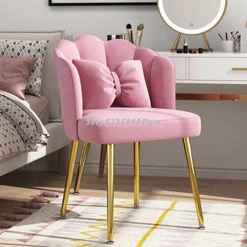 Nordic light luxury chair backrest girl home net red makeup stool dressing table modern minimalist ins style bedroom