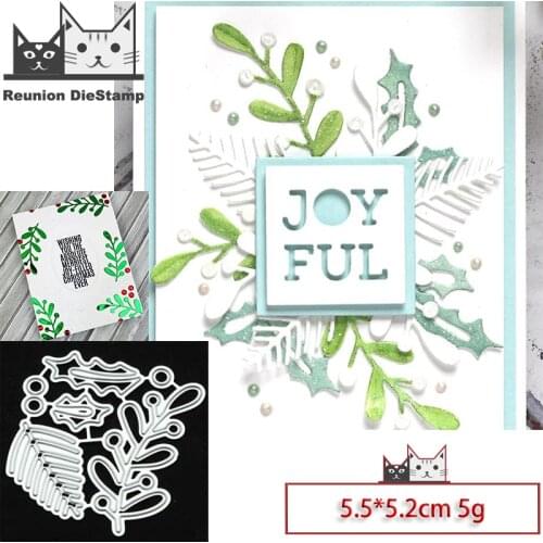 Reunion Christmas Holly Leaf Metal Cutting Dies Stencils for DIY Scrapbooking Photo Album Decorative Embossing Paper Cards 2020