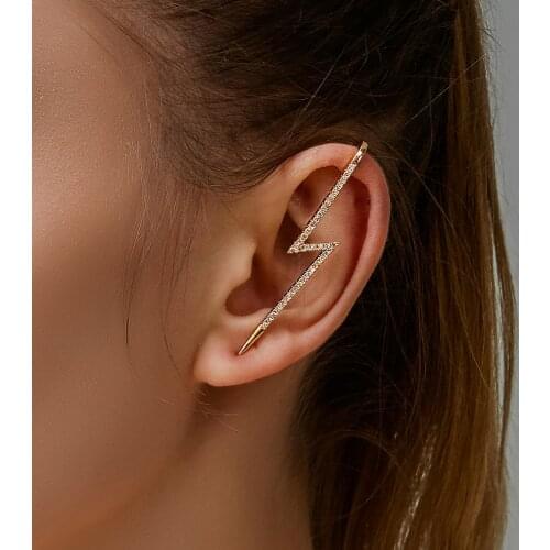 New Fashion lightning Ear Clip Earrings long shaped stud earrings For Women Jewelry Gift 2021 trend