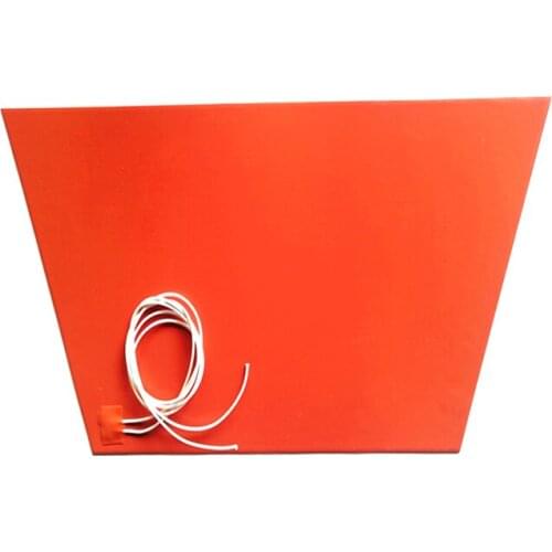 330*(500+700)*1.5mm 220V 1200W Trapezoid Silicone Vessel Heater adhesive 1 side 1000mm lead wire