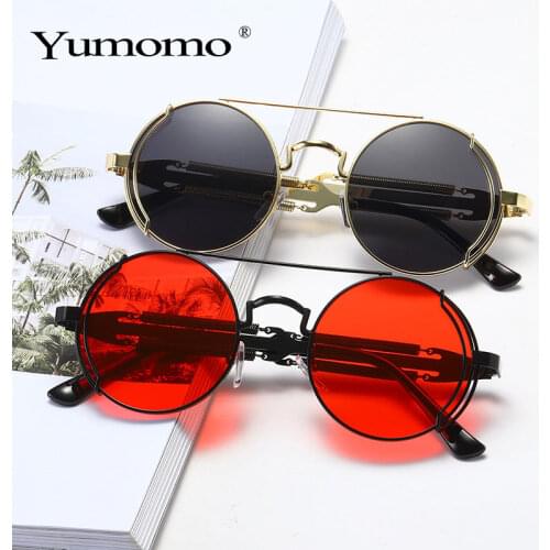 Metal Steampunk Sunglasses Men Women Fashion Round Glasses Brand Design Vintage Sun Glasses High Quality UV400 Eyewear Oculos de
