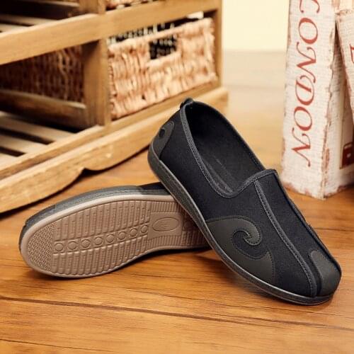 YSHUNIJ Cloth shoes mens national style Xiangyun meditation householder shoes low national embroidery lazy shoes