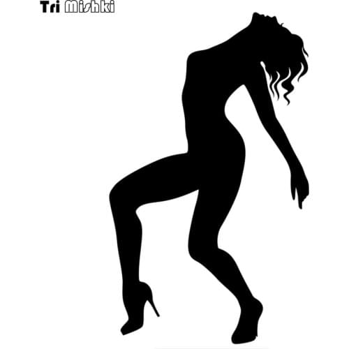 Tri Mishki HZX671# 20x12cm dancing naked girl car sticker auto Windscreen Vinyl Decals Accessories Car Sticker