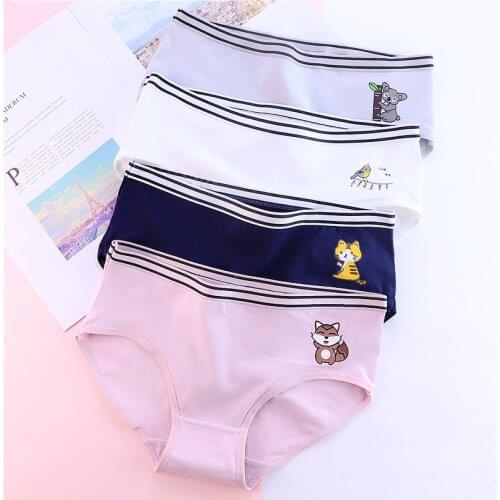 Cotton Panties Women Lace Briefs Sexy Underwear Girl Breathable Printing Underpants Intimates Bragas Female Lingerie For Maiden