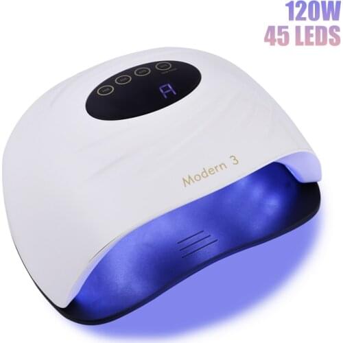 Modern 3 UV LED Nail Dryer 120w Curing Lamp for Nails Gel Varnish Polish with Auto Sense LCD Screen Quick Dry UV Lamp Nail Art