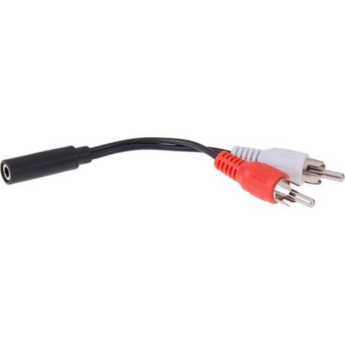 Universal 3.5mm Stereo Audio Female Jack to 2 RCA Male Socket to Headphone 3.5 Y Adapter Cable