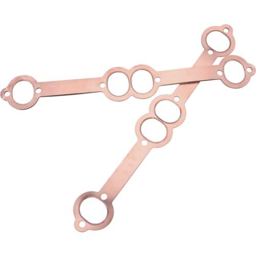 1.8" x 1.5" SBC Exhaust Gaskets O-val Port Copper Header Reusable Replacement for Chevy SB 350