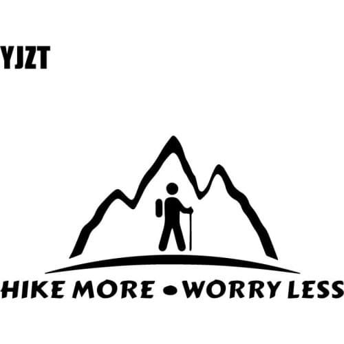YJZT 17.9CM*8.5CM Hike MoreWorry Less Sticker Vinyl Stickers Decals Black/Silver Interesting C31-0344