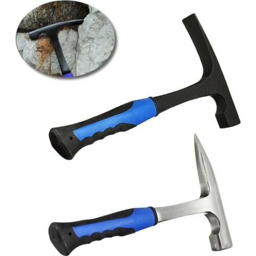 High Carbon Steel Geological Stratigraphic Hammer Rock Pick Geology Prospecting Hand Tools Flat/Pointed Tip Shock Reduction