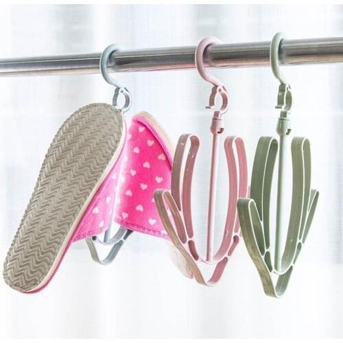 Wonderlife Creative Balcony Windproof Shoes Drying Rack Multi-functional Rotary Hanging Shoes Rack Double Hook Drying Rack