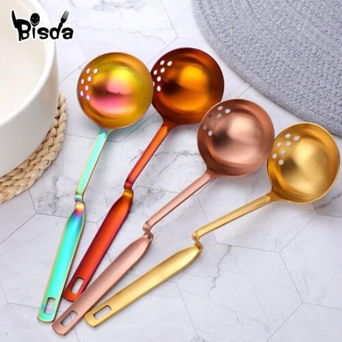 Stainless Soup Spoon Colander Hot Pot Strainer Ladle Kitchen Utensils Home Cooking Colander Scoop Table Kitchenware