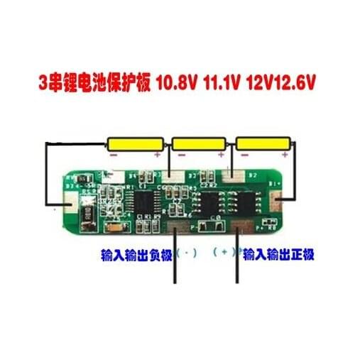 1pcs 18650 battery protection board 3S 10.8V 11.1V 12V 12.6v lithium battery protection board