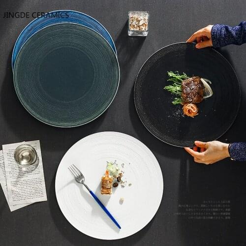1PC Modern Ceramic Dinner Plate Food Dessert Plates Kitchen Tableware Fruit Salad Steak Cake Dishes Household Breakfast Tray