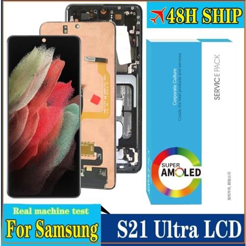 100% Original 6.8'' AMOLED Display for Samsung Galaxy S21 Ultra 5G G998F G998F/DS G998B Full LCD Touch Screen Repair Parts
