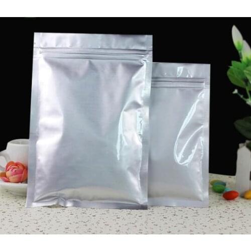 100pcs Flat Bottom Aluminum Foil Ziplock Bag Coffee Beans/Powder Sugar Tea Storage Bag Foil Jam Pouch Wedding Gift Ziplock Bags