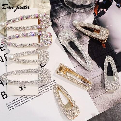 2019 Fashion Charming Geometric Crystal Hairpins Korean Hair Bobby Jewelry wedding Hair pins Accessories clip Bijoux