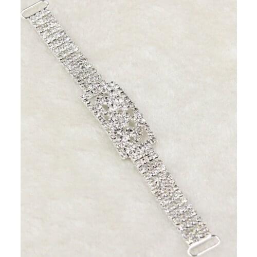 30 Pcs Crystal Rhinestone Bikini Connectors Buckle Trim Chain For Beachwear Wedding Decor 13.3x3.7cm