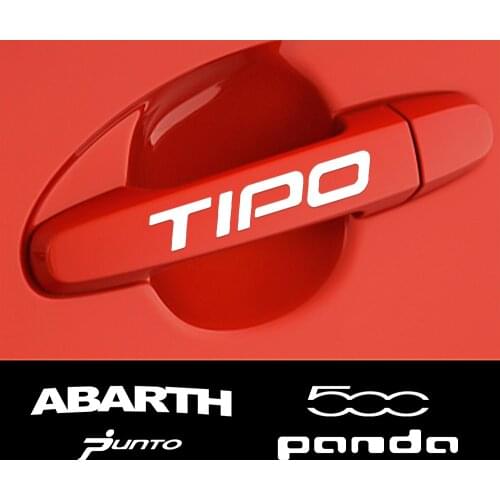 4PCS Car Wiper Door Handle Rearview Mirrors High Quality Reflective Decals For Fiat ABARTH 500 Punto Panda Tipo Accessories