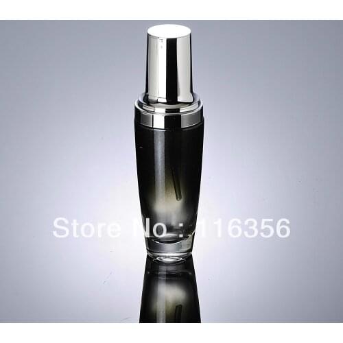 50ml black glass lotion bottle with silver pump for Cosmetic Packaging