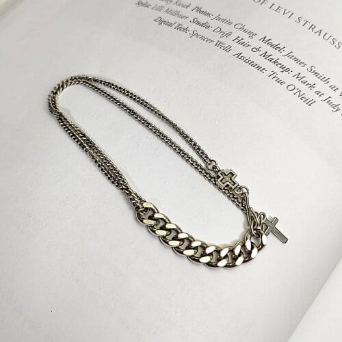 925 Sterling Silver Bracelet Retro Cross Pendant Bracelet Simple Bracelet Female Exquisite Party Jewelry