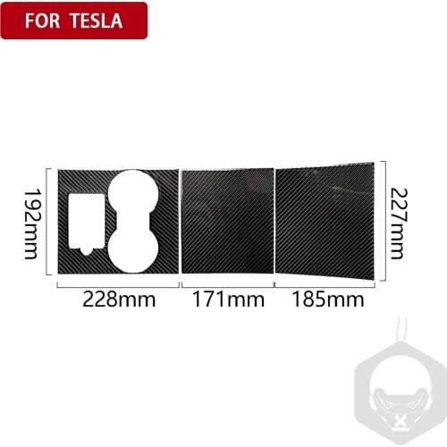 Car Panel Cover Cup Holder Center Console Stickers Trim for Tesla Model 3, Interior Decoration Accessories, Red