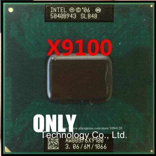 Free Shipping Laptop cpu X9100 CPU 3.06/6M/1066 SLB48 new original official version of the PGA