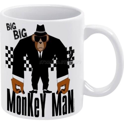BIG Monkey Man White Mug Coffee Mug 330ml Ceramic Home Milk Tea Cups and Mugs Travel Gift for Friends Ska Ska Songs Ska Music Sk