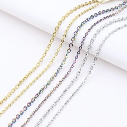 5m/piece 1.0/1.2/1.5/2.0/2.4/3.0/3.8mm Width Stainless Steel Flat Cross Chain For DIY Handmade Bracelet Necklace Chains