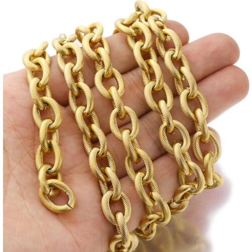 1 Meter Width 12mm Stainless Steel Cable Chain Bulk Heavy Circle Dull Textured Chunky Chains for Punk Rock Jewelry Making
