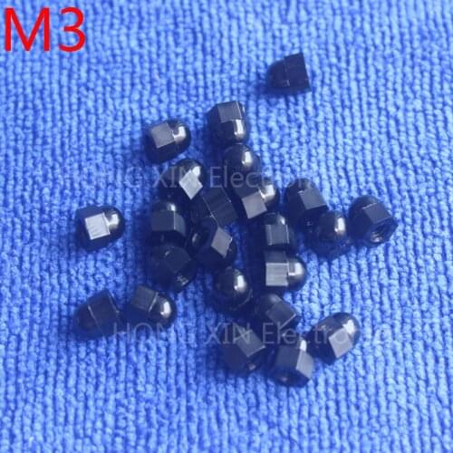 M3 Black Nylon acorn nuts /3mm Protection Dome Head hex Cover Nuts/Plastic hexagon Cap Nut brand 1pcs