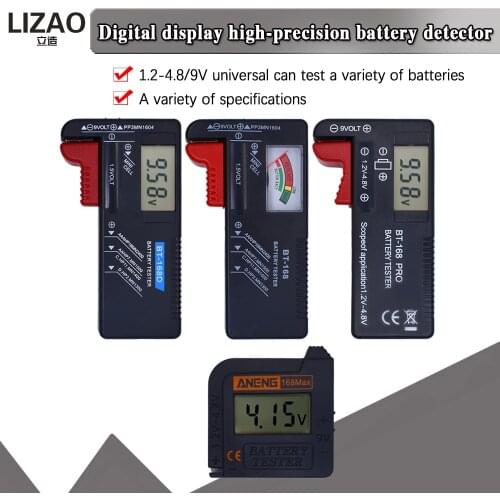 Official AN-168 Digital Lithium Battery Capacity Tester Checkered load analyzer Display Check AAA AA Button Cell Universal test