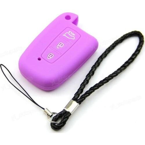 Purple Remote Silicone Case Cover Holder Fit For Kia 3 Buttons Smart Key K5 3BT K3PU