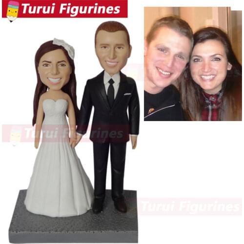 Custom photo gift picture to figurines wedding cake toppper bobblehead figurines dolls home decorations statuette from pictures