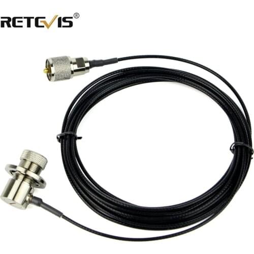 Retevis RG-316 5M Extend Coaxial Cable Super Gainer Low Loss SL16/PL259/UHF Connecctor for Mobile Radio Antenna Walkie Talkie