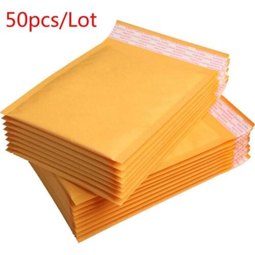XNEMON 50 PCS/Lot Kraft Paper Mailers Mailers Padded Shipping Envelope With Bubble Mailing Bag Bubble Envelopes Bags