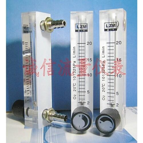 LZM-6T O2 square panel oxygen flowmeter, oxygen bar adjustable small flow meter, 2~20L/min