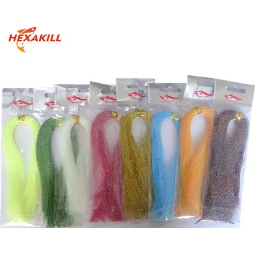 4 Packs fly fishing material Twisted Flashabou Holographic Tinsel Fly Fishing Tying Crystal for Jig Hook Lure Making Material